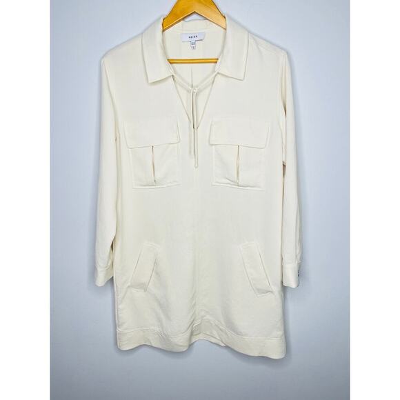 REISS women’s Lia Twin Pocket Overhead Dress size 6 Cream Resort wear - Picture 7 of 9